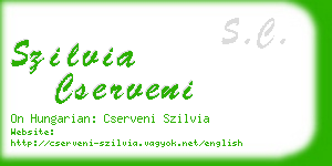 szilvia cserveni business card